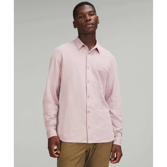 Lululemon Commission Long Sleeve Shirt Mens Medium Brier Rose Button Down - Picture 1 of 9